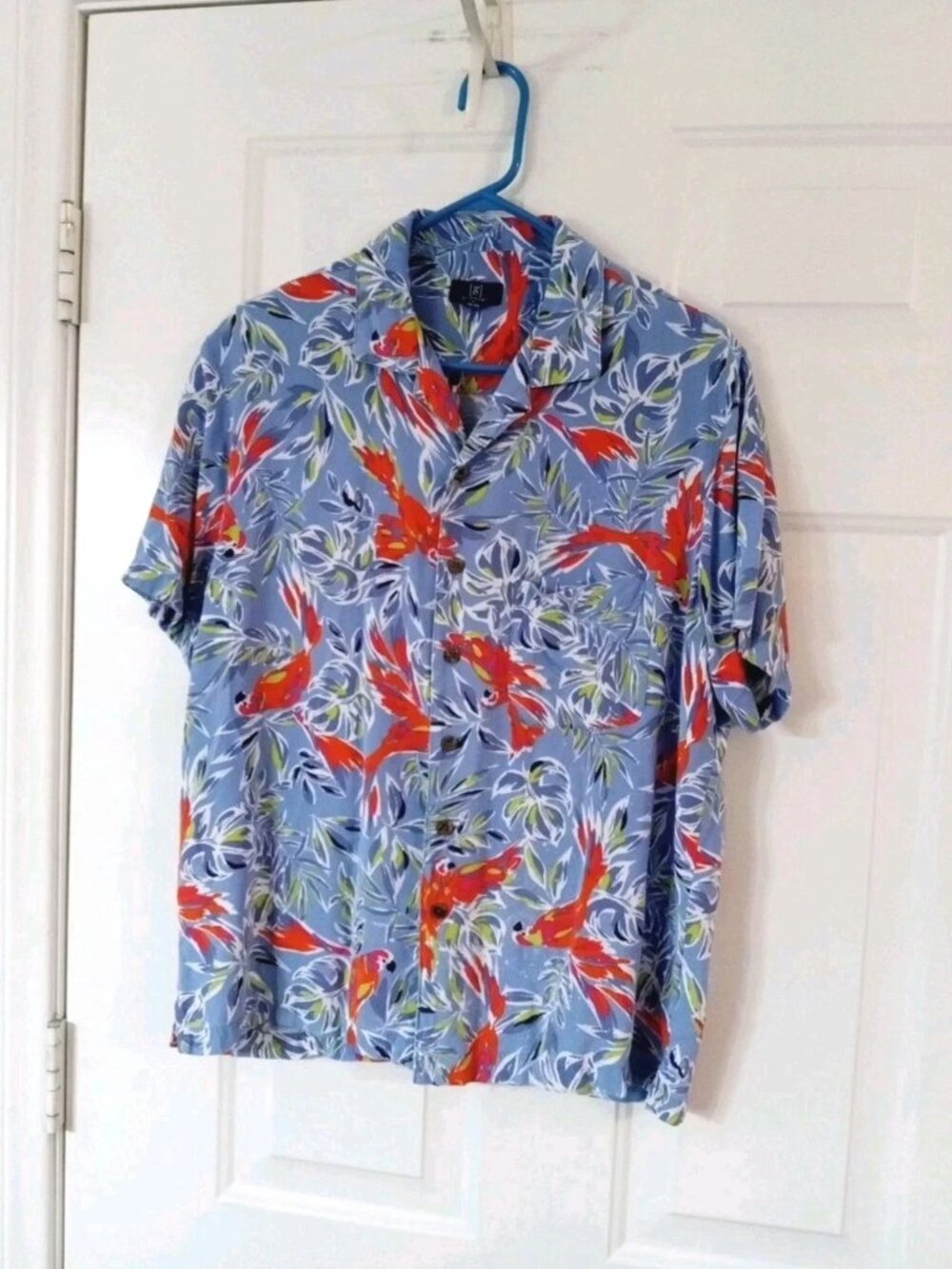 George Tropical Hawaiian Button Up Shirt Mens M 38-40 Short Sleeve 100% Rayon